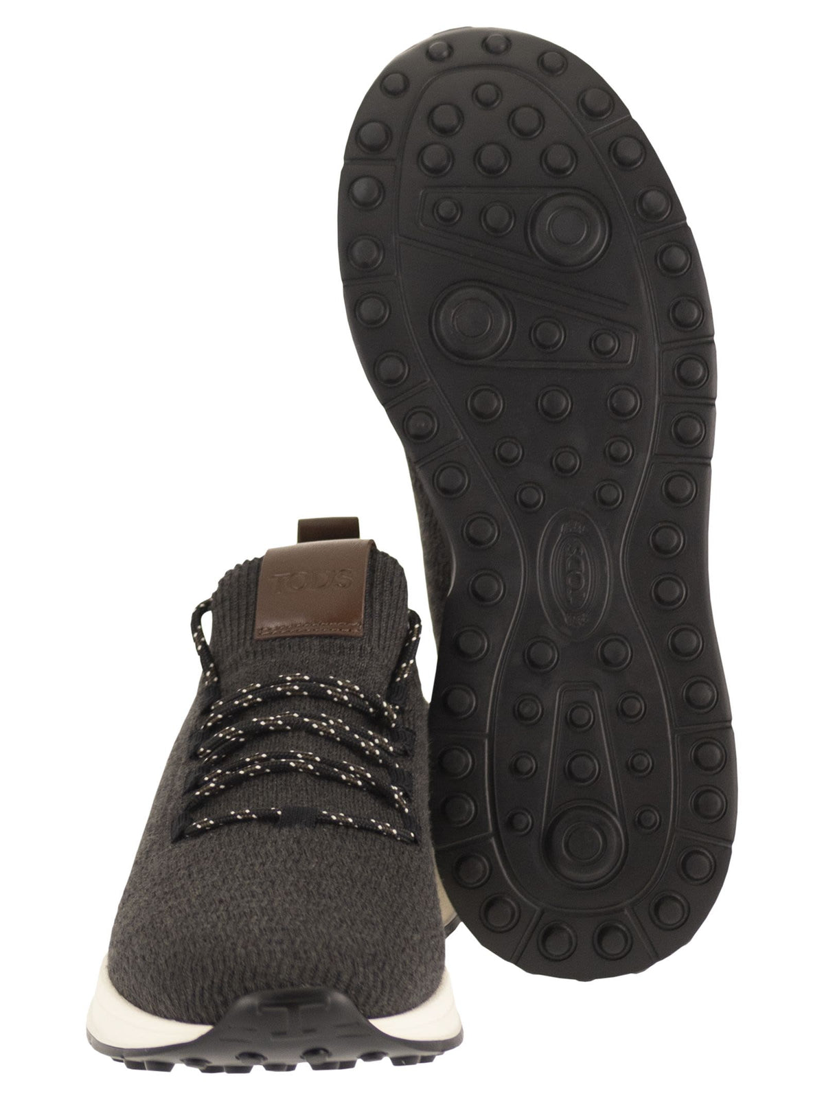 Tod's Men Technical Fabric Sneakers With Leather Inserts