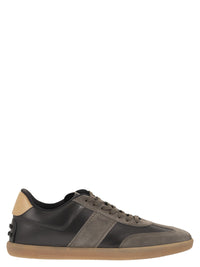 Tod's Men Leather And Suede Sneakers With Rubber Sole