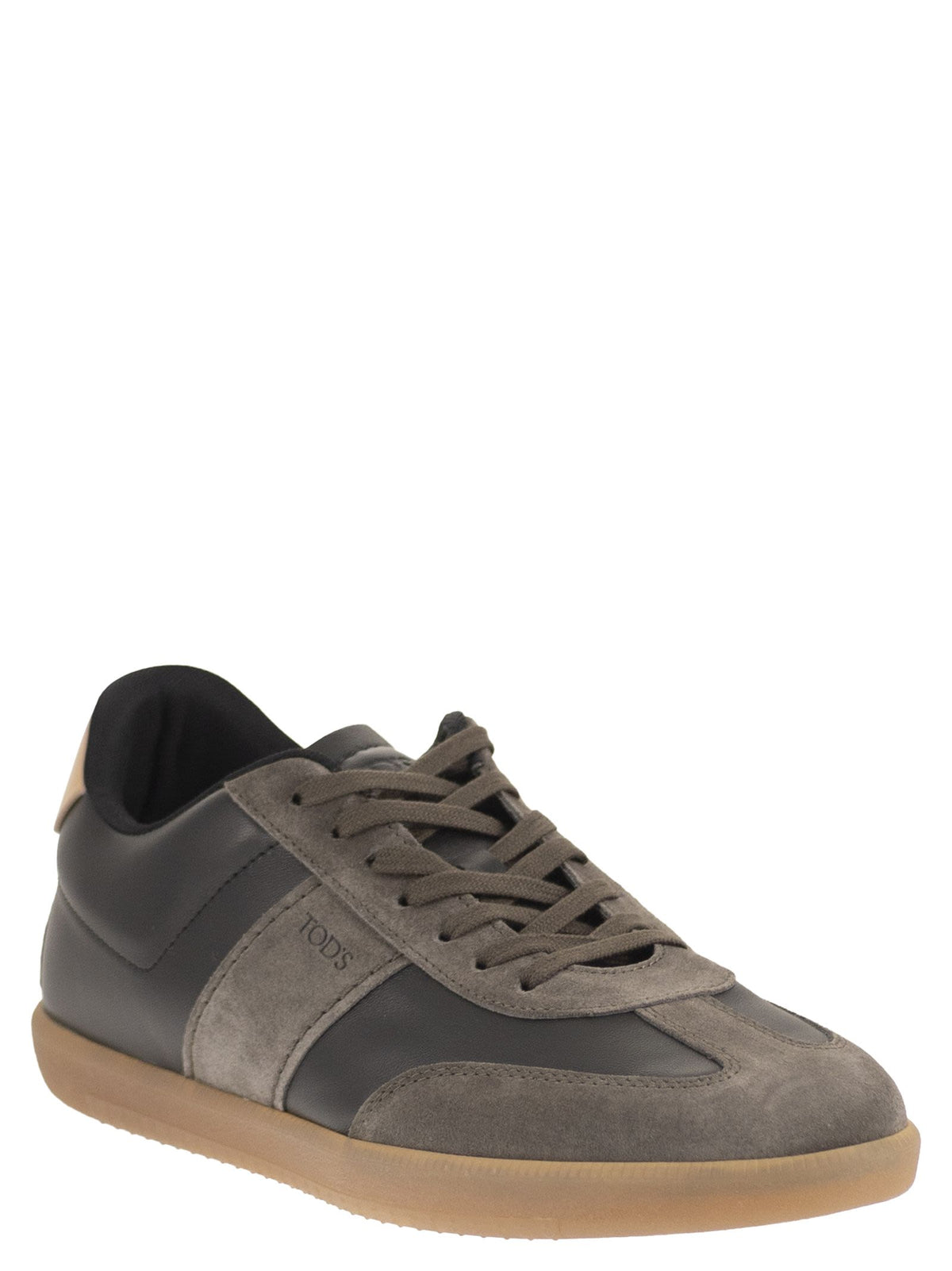 Tod's Men Leather And Suede Sneakers With Rubber Sole