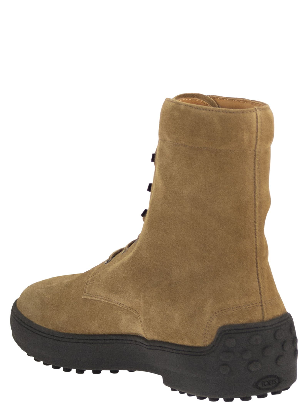 Tod's Men Calfskin Suede Lace-Up Boots