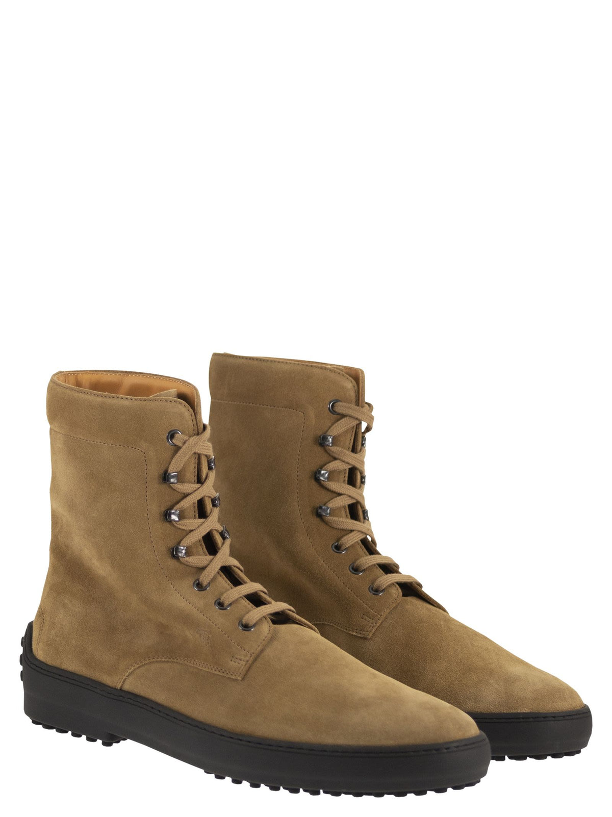 Tod's Men Calfskin Suede Lace-Up Boots
