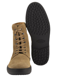 Tod's Men Calfskin Suede Lace-Up Boots