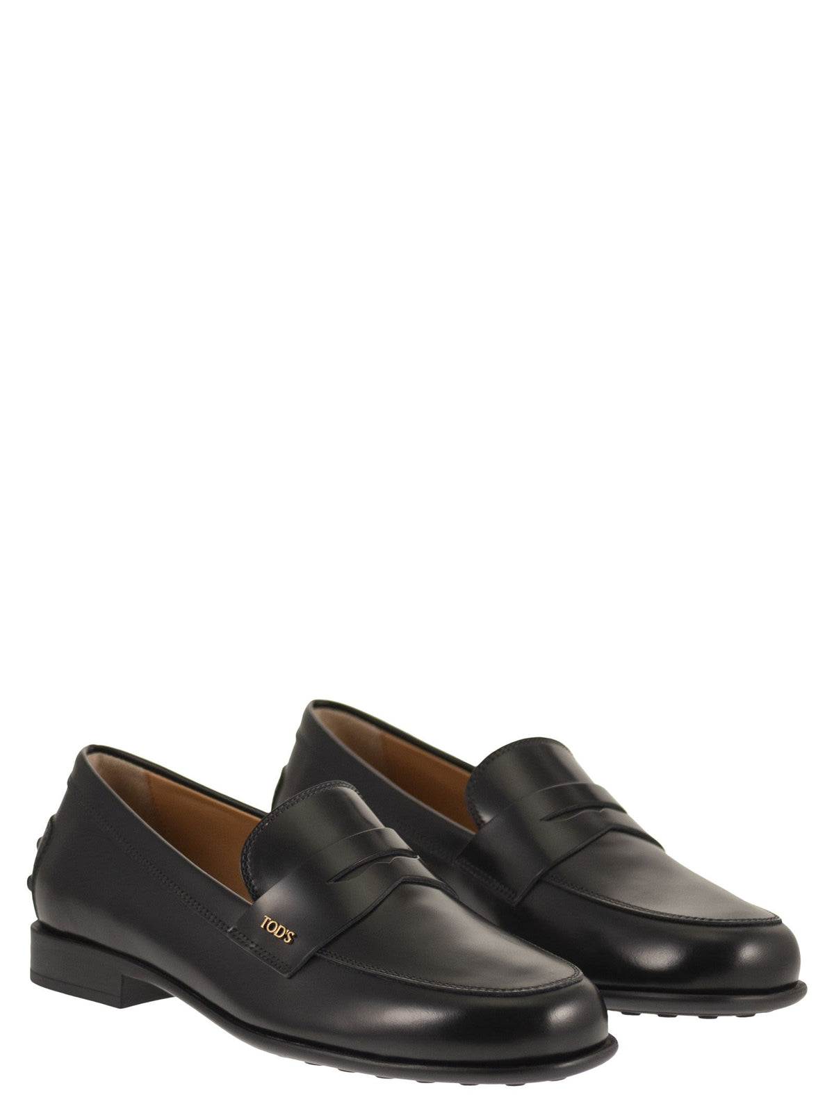 Tod's Women Calfskin Leather Loafers With Logo Detail