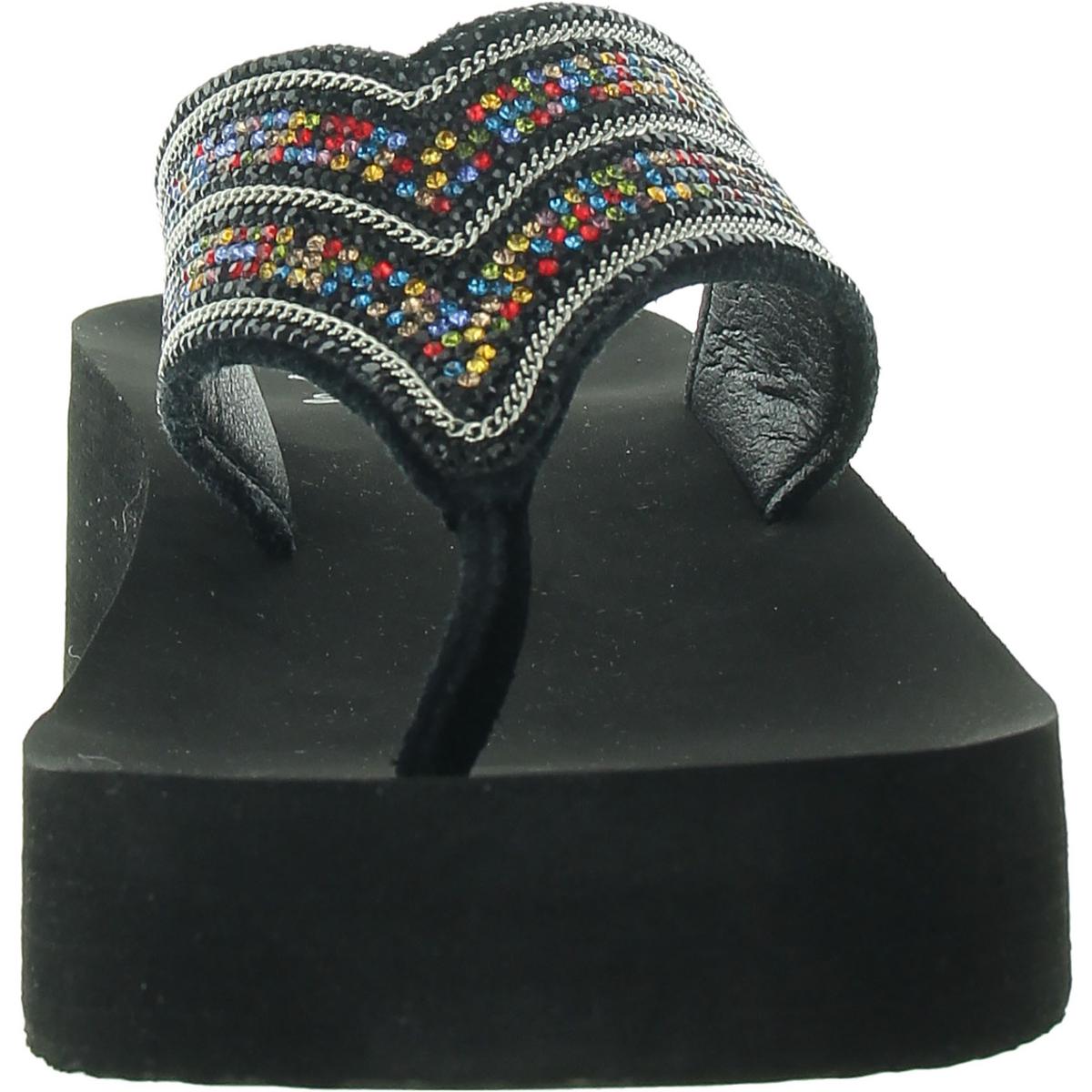 Womens Embellished Suede Wedge Sandals