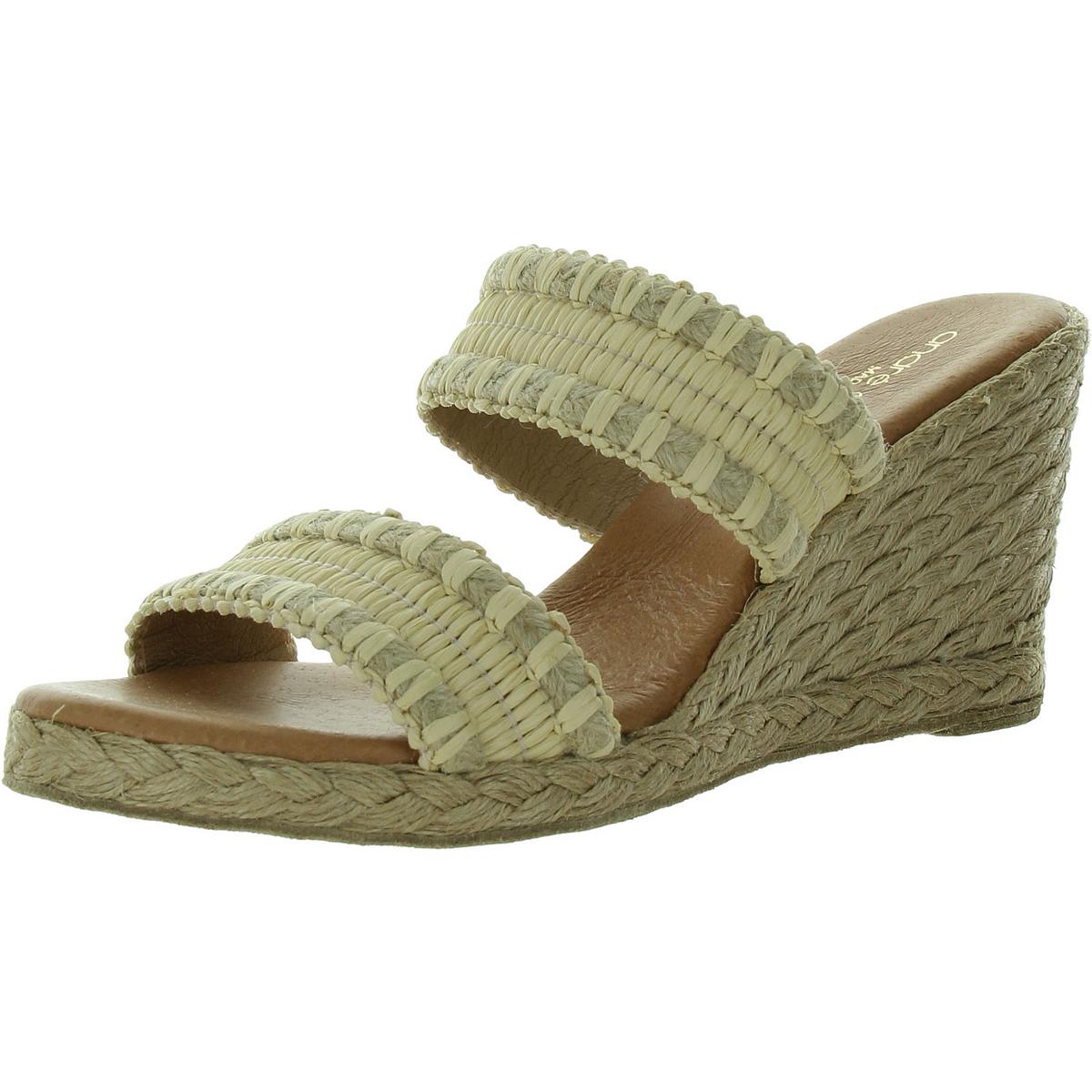 Womens Wedge Woven Slide Sandals