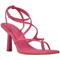 Leeba Womens Faux Leather Thong Heels Medium Pink