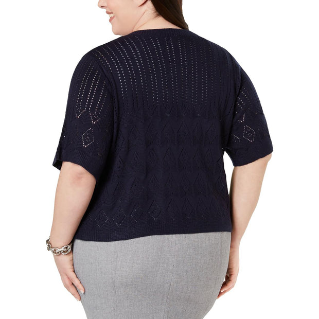 Womens Knit Short Open-Front Shrug Sweater