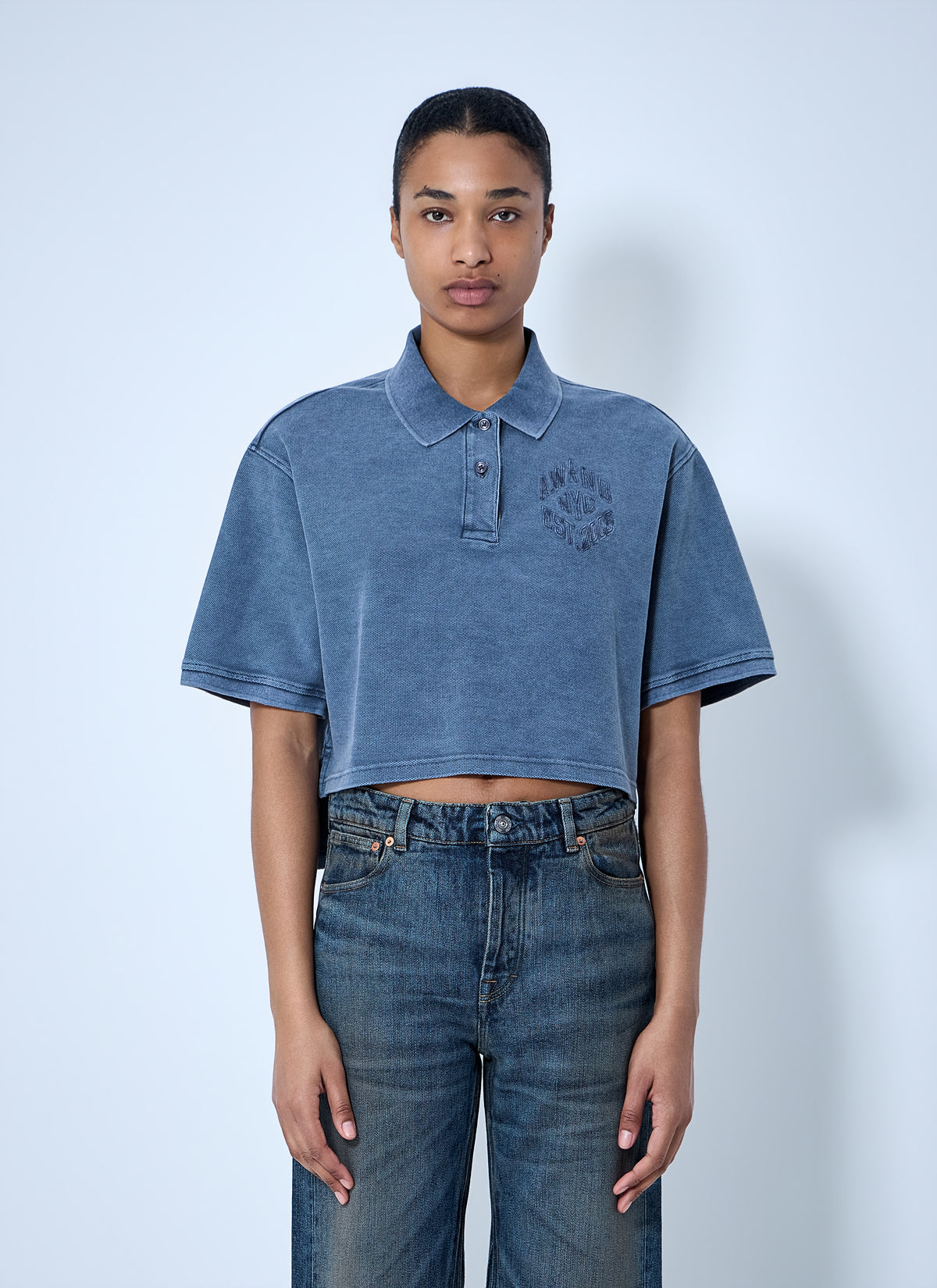 Alexander Wang Alexander Wang Women Cropped Piqué Polo T-Shirt
