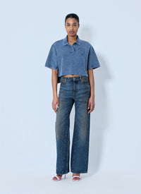 Alexander Wang Alexander Wang Women Cropped Piqué Polo T-Shirt