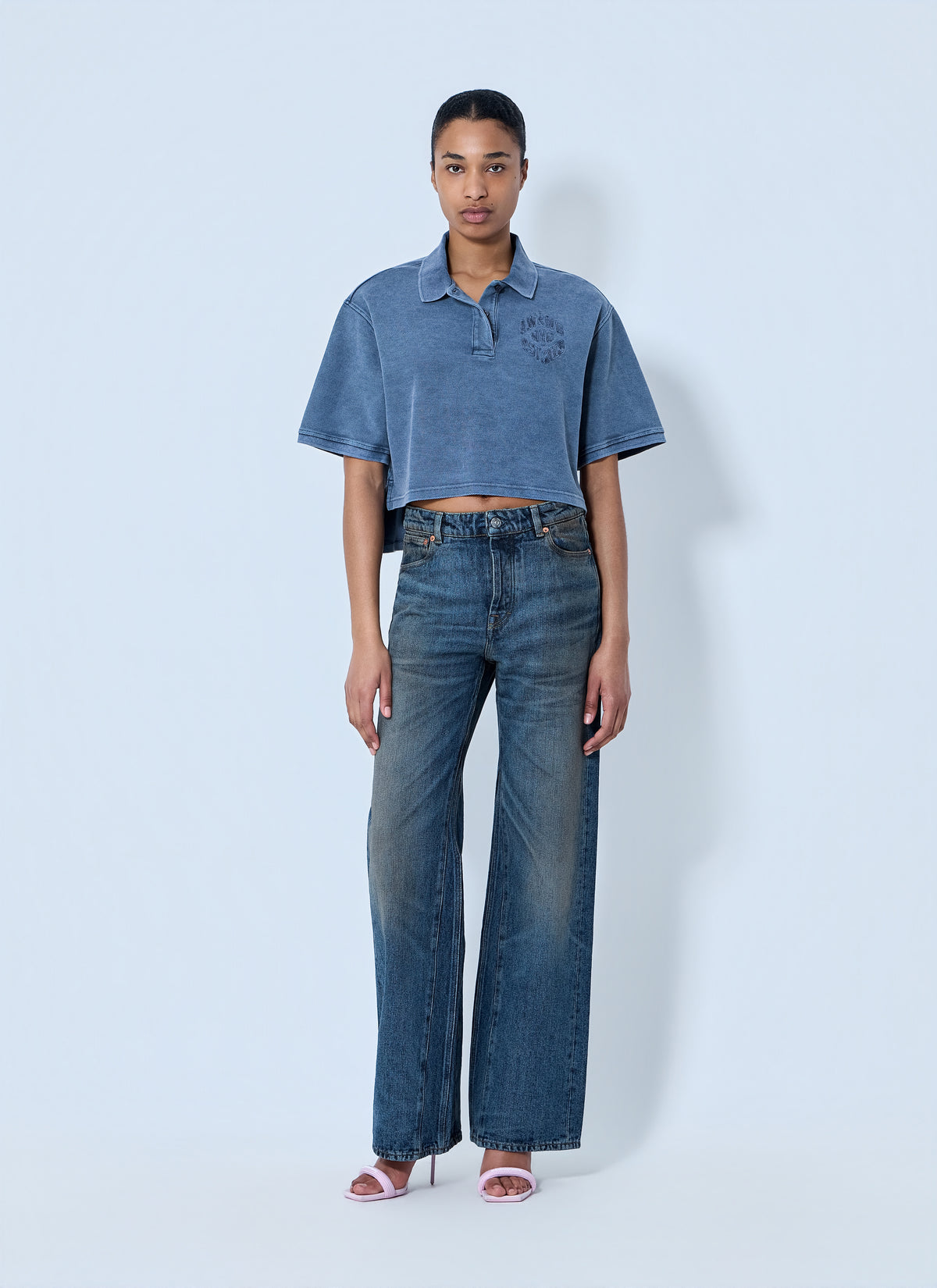 Alexander Wang Alexander Wang Women Cropped Piqué Polo T-Shirt