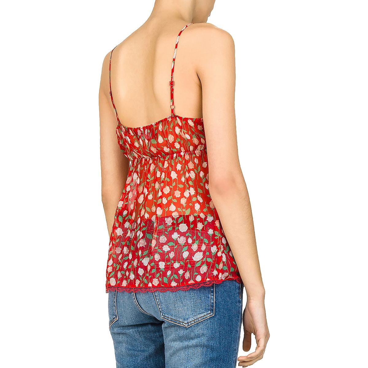 Rosa Rosa Womens Sheer Floral Tank Top