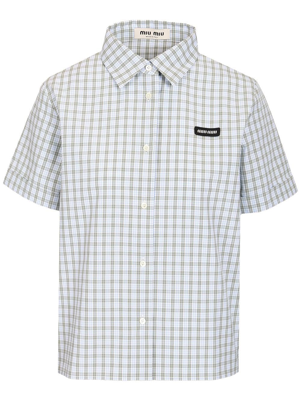 Miu Miu Women Checked Poplin Shirt