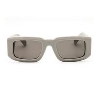 Philipp Plein Sunglasses Rectangle Full Rim, Matte Grey Frame and Grey Lens SPP1490L46
