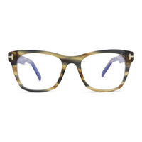 Tom Ford Eyeglasses Square Full Rim, Black Frame and Clear Blue Light Block Lens FT5886-B001