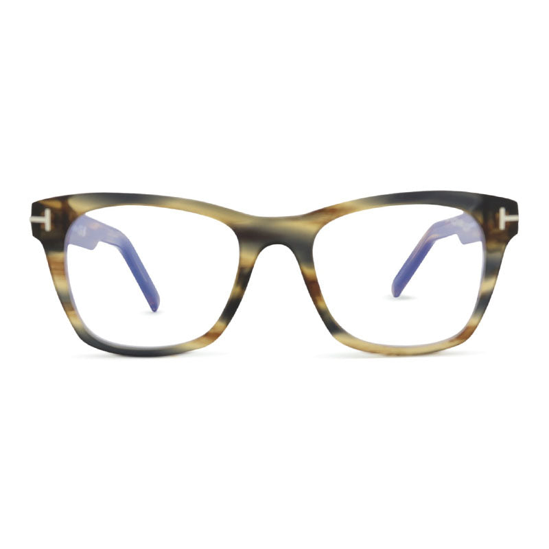 Tom Ford Eyeglasses Square Full Rim, Black Frame and Clear Blue Light Block Lens FT5886-B001