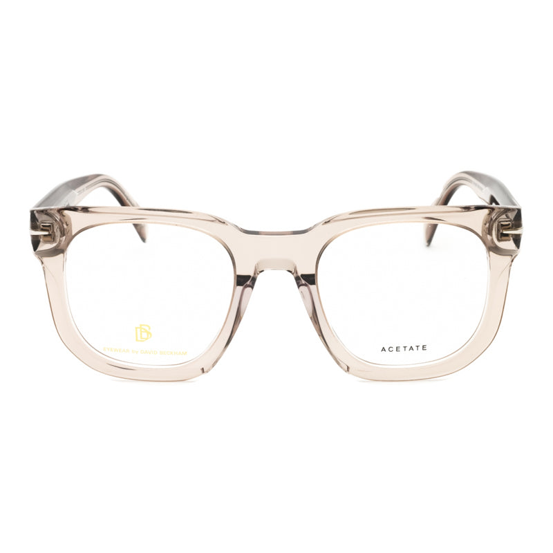 David Beckham Eyeglasses Square Full Rim, Transparent Beige Frame and Clear Demo Lenses Lens DB71230SD900