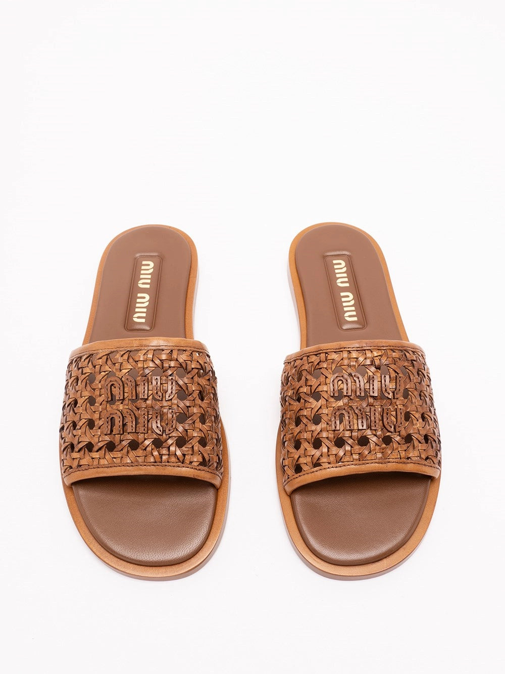 Miu Miu Women Woven Slide Sandals