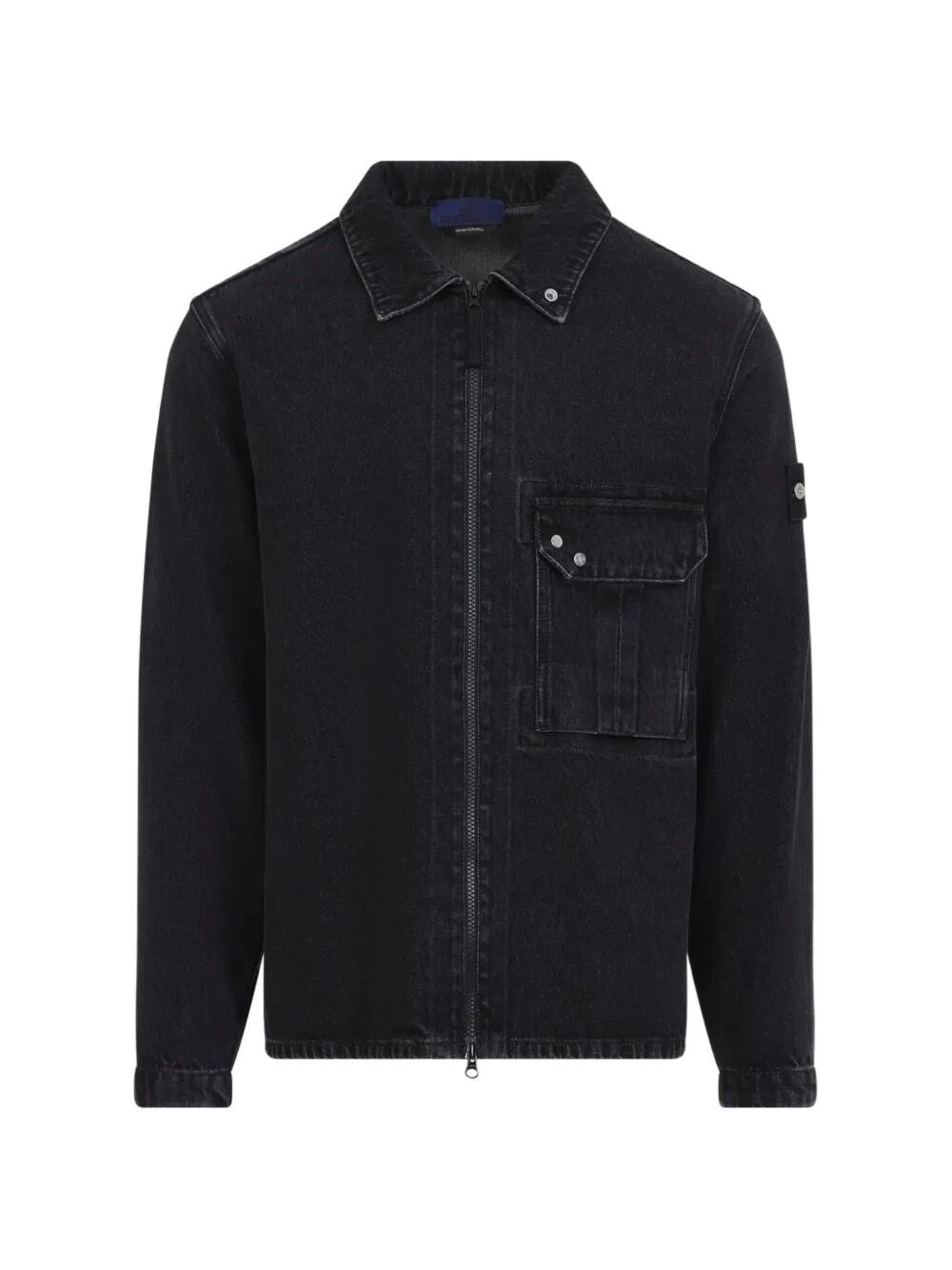 Stone Island Men `Black Grainy Wash` Shirt