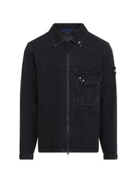Stone Island Men `Black Grainy Wash` Shirt