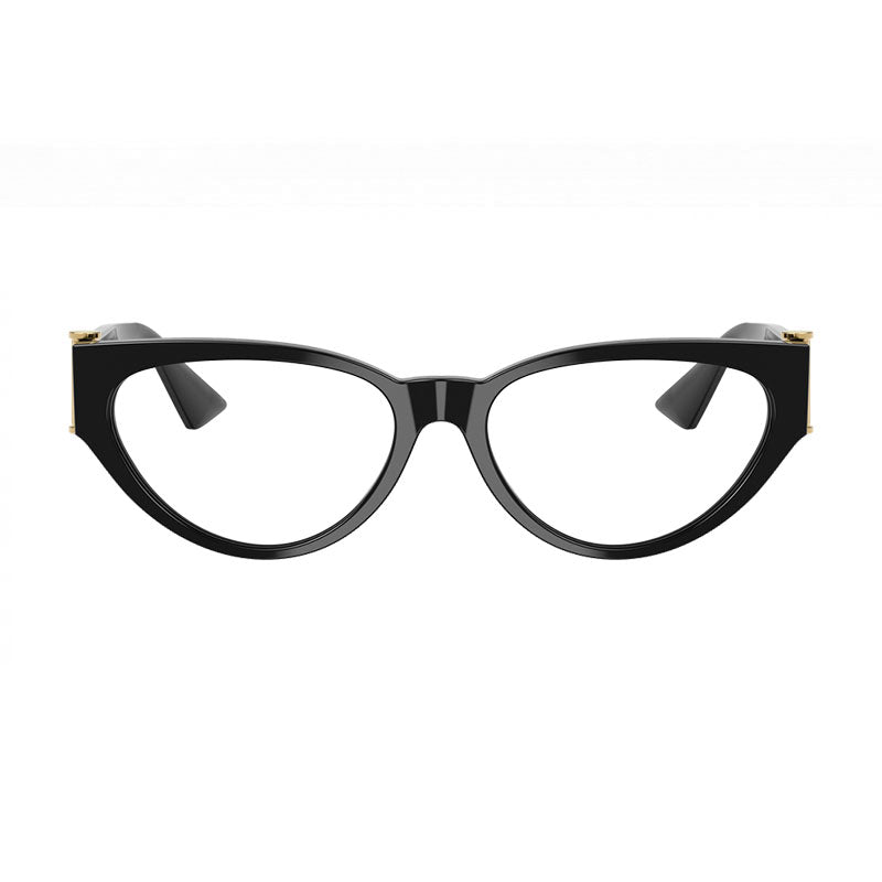 Versace Eyeglasses Cat Eye Full Rim, Black Frame and Clear Demo Lenses Lens VE3366FGB1