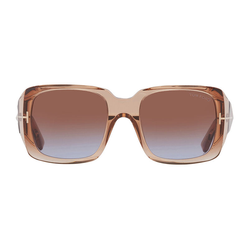 Tom Ford Sunglasses Square Full Rim, Shiny Pink Frame and Brown Lens FT103572E