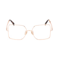 Max Mara Max Mara Eyeglasses Butterfly Full Rim, Pink Gold Frame and Clear Demo Lenses Lens MM5098-H033