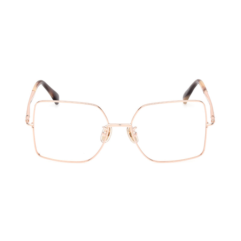 Max Mara Max Mara Eyeglasses Butterfly Full Rim, Pink Gold Frame and Clear Demo Lenses Lens MM5098-H033