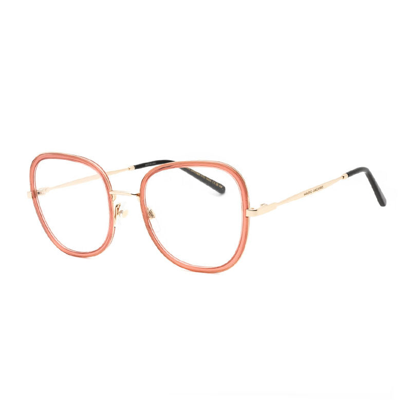Marc Jacobs Eyeglasses Round Full Rim, Pink/Gold Frame and Clear Demo Lenses Lens MARC7010S4500