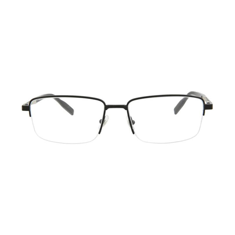 Montblanc Eyeglasses Rectangle Semi Rim, Black Frame and Clear Demo Lenses Lens MB0020O001