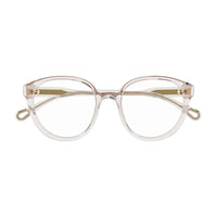 Chloe Eyeglasses Square Full Rim, Shiny Pink Frame and Clear Demo Lenses Lens CH0127O004