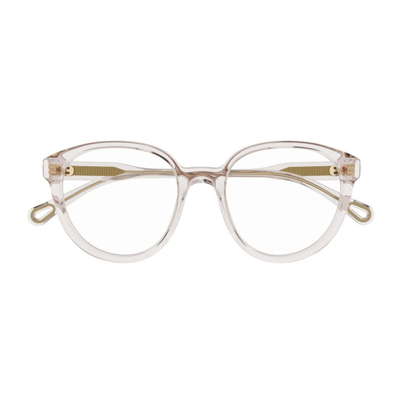 Chloe Eyeglasses Square Full Rim, Shiny Pink Frame and Clear Demo Lenses Lens CH0127O004