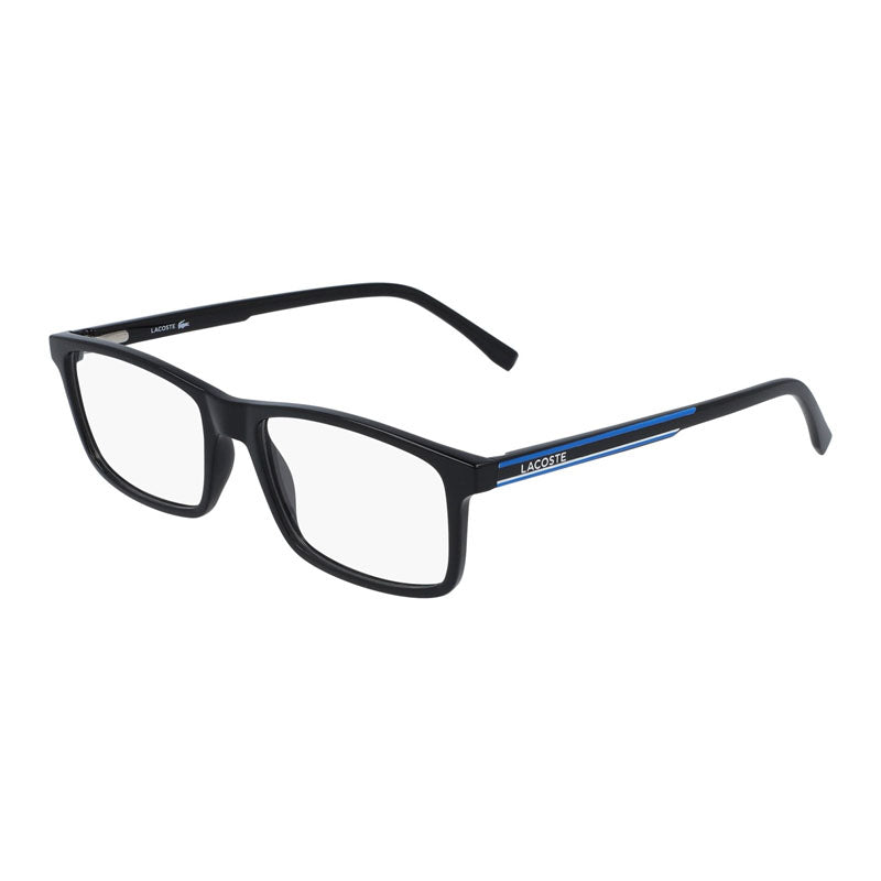 Lacoste Eyeglasses Rectangle Full Rim, Black Frame and Clear Demo Lenses Lens L2858001