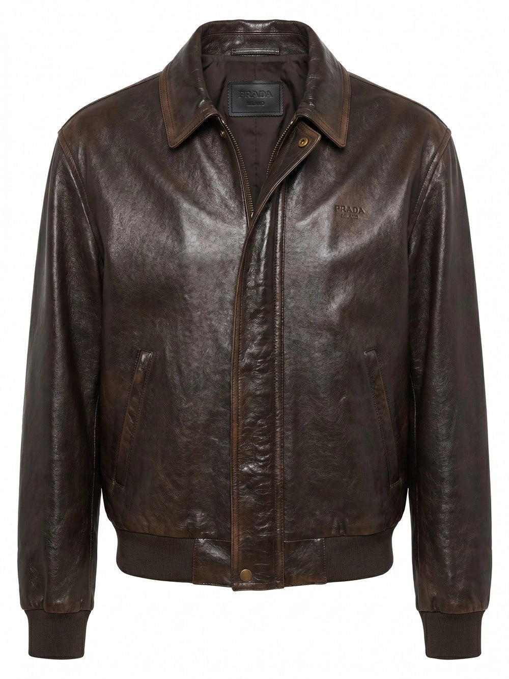 Prada Men Nappa Leather Bomber Jacket