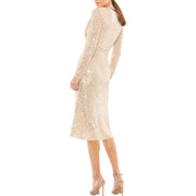 Womens Sequined Calf Midi Dress