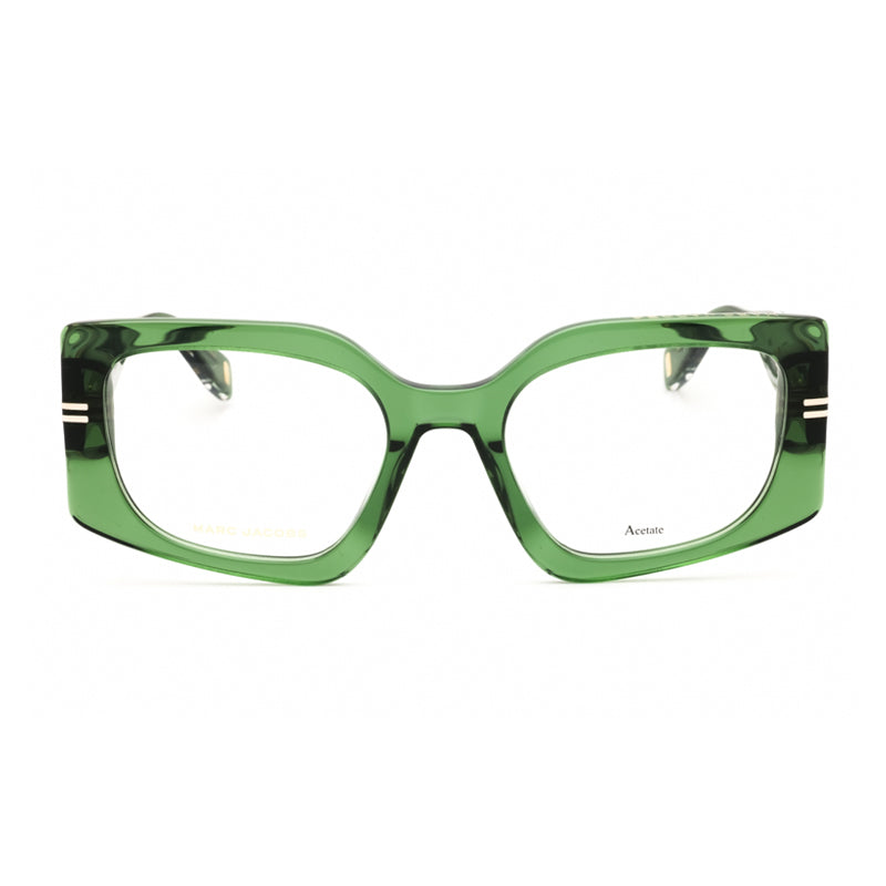 Marc Jacobs Marc Jacobs Eyeglasses Rectangle Full Rim, Green Frame and Clear Demo Lenses Lens MJ111101ED00