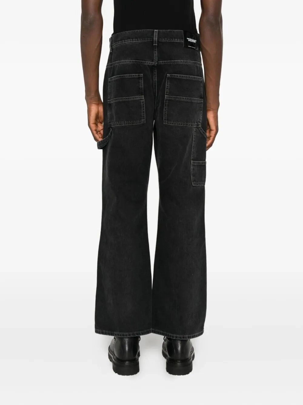 Off White Men `Gothic Ow` Flare Carpenter Jeans
