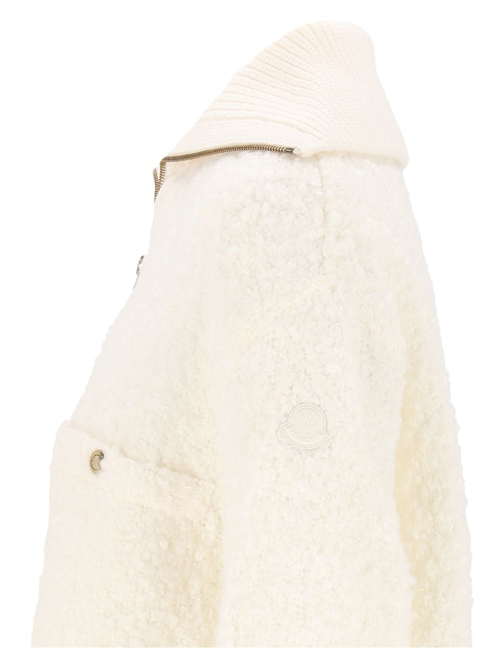 Moncler Women Ivory Bouclé Cardigan