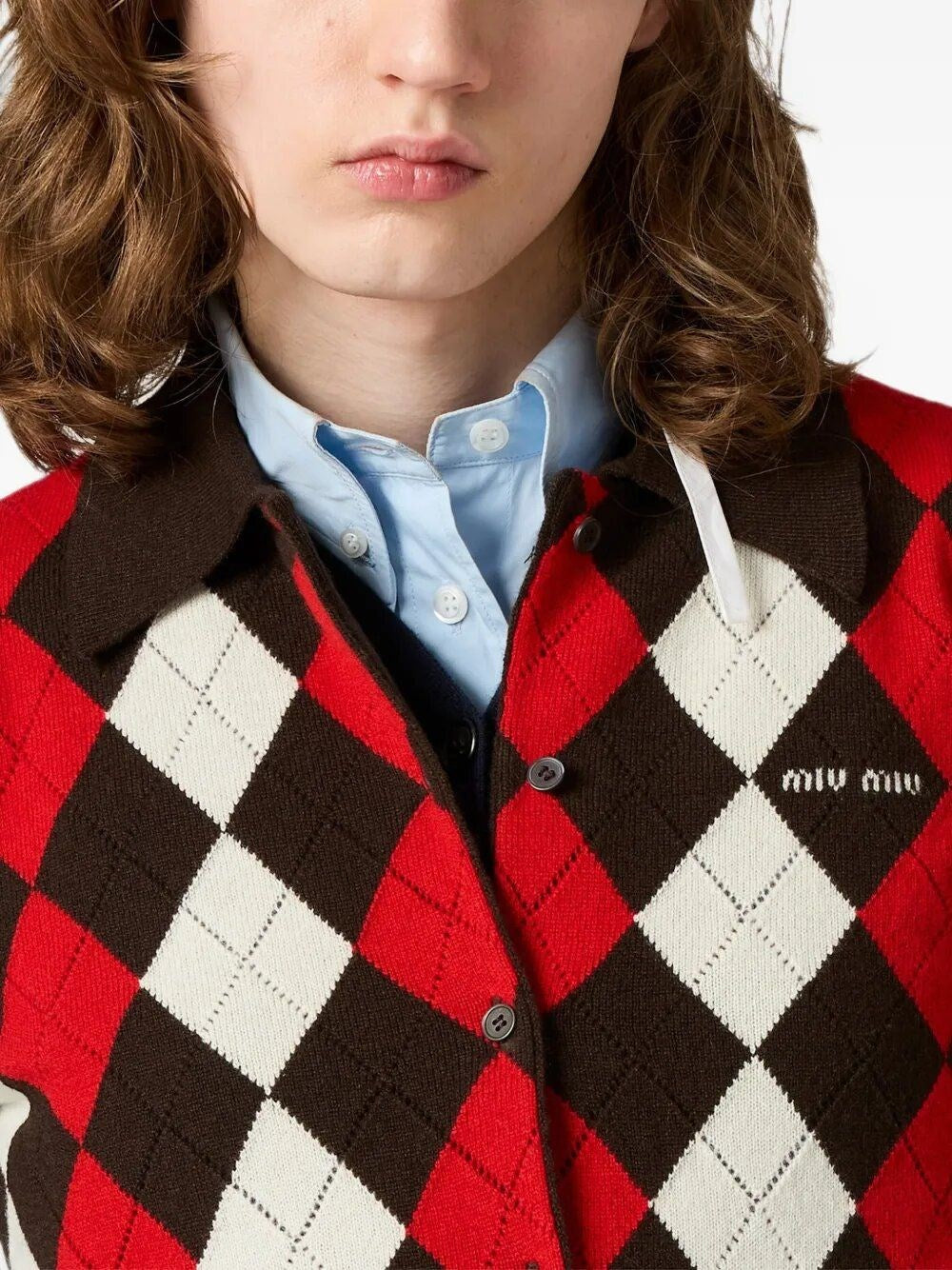 Miu Miu Women Argyle Cardigan