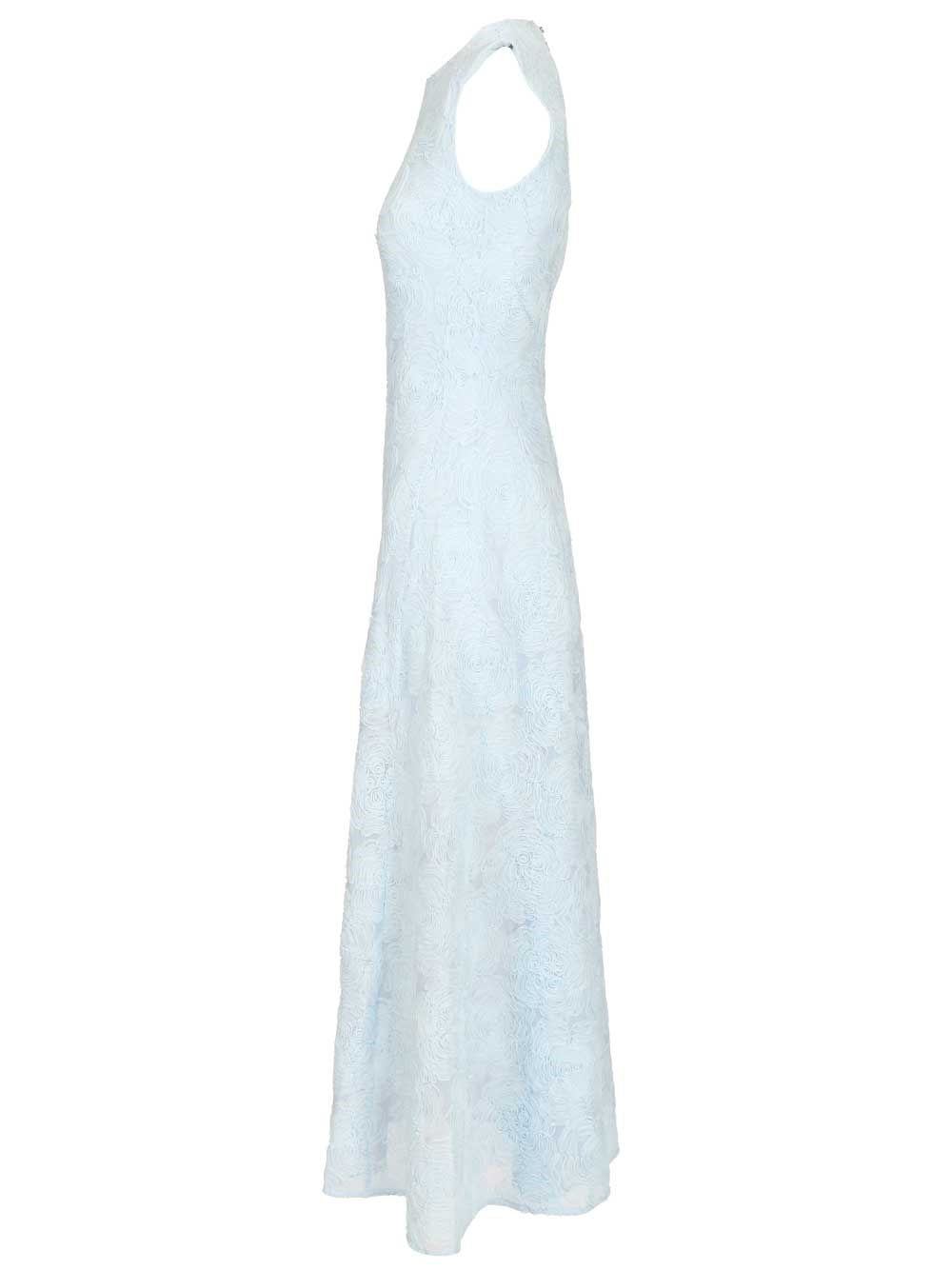 Rotate Women Long Jacquard Dress With Floral Pattern
