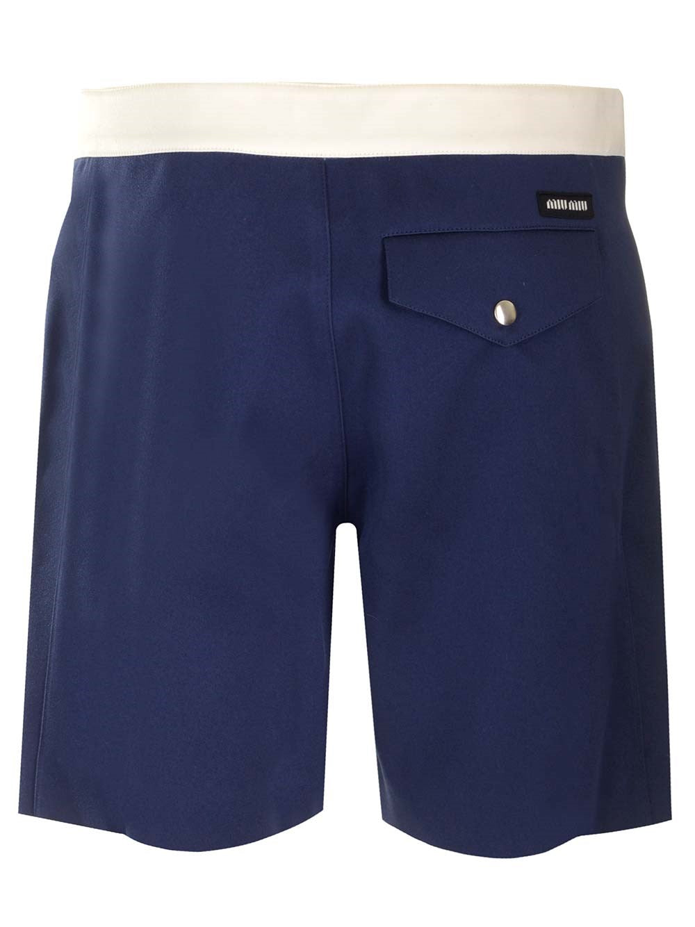 Miu Miu Miu Miu Women Blue Satin Bermuda Shorts