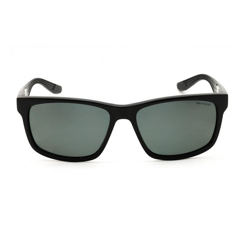 Nike Nike Sunglasses Rectangle Full Rim, Shiny Black Frame and Grey Polarized Lens NIKECRUISERPFQ4678010