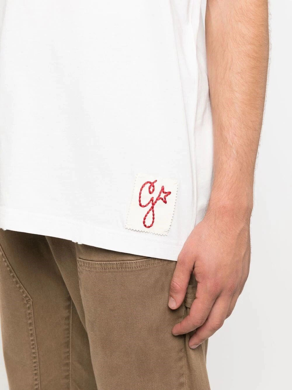 Golden Goose Men T-Shirt Distressed Cotton