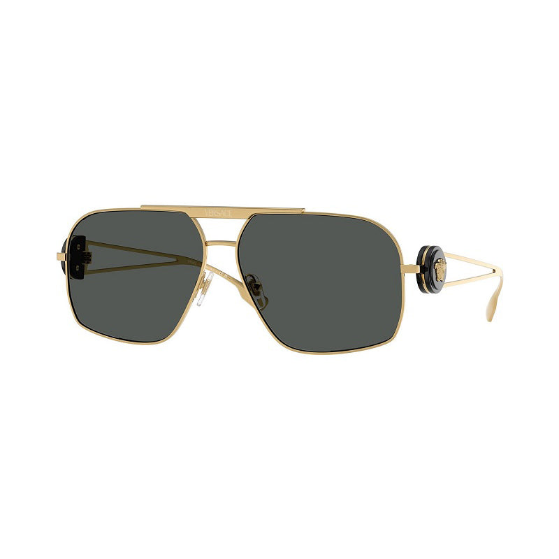 Versace Versace Sunglasses Geometric Full Rim, Gold Frame and Light Pink Mirror Gradient Silver Lens VE226910027E