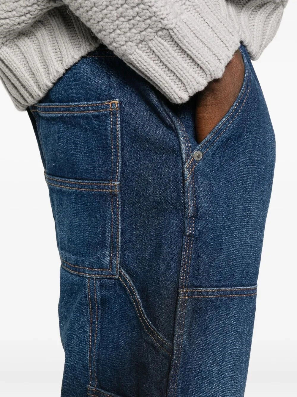 Off White Men `Gothic Ow` Flare Carpenter Jeans