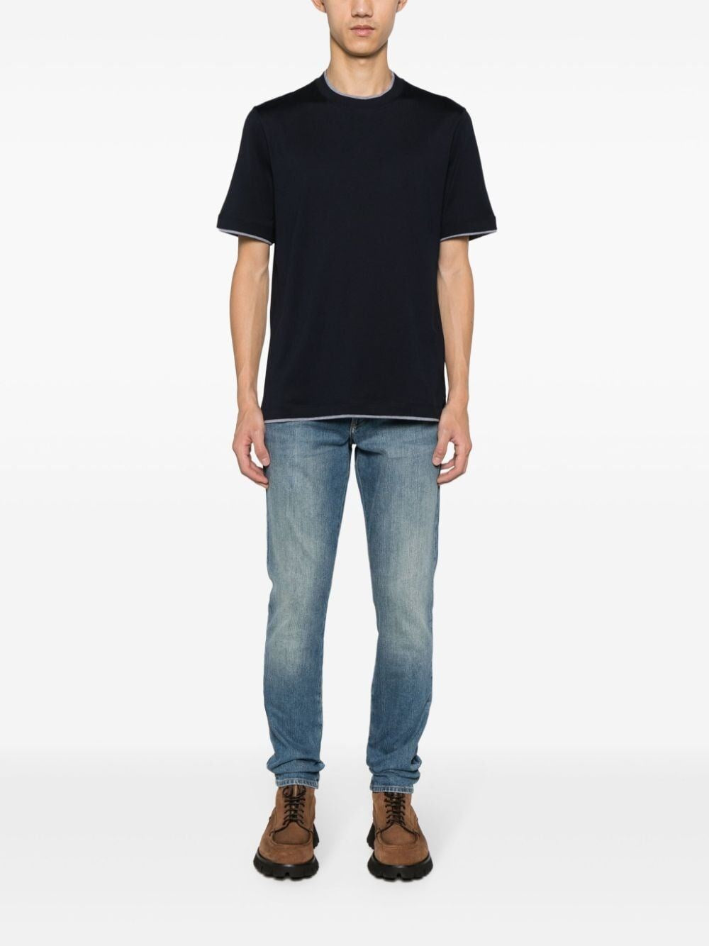 Brunello Cucinelli Men T-Shirt With Faux-Layering