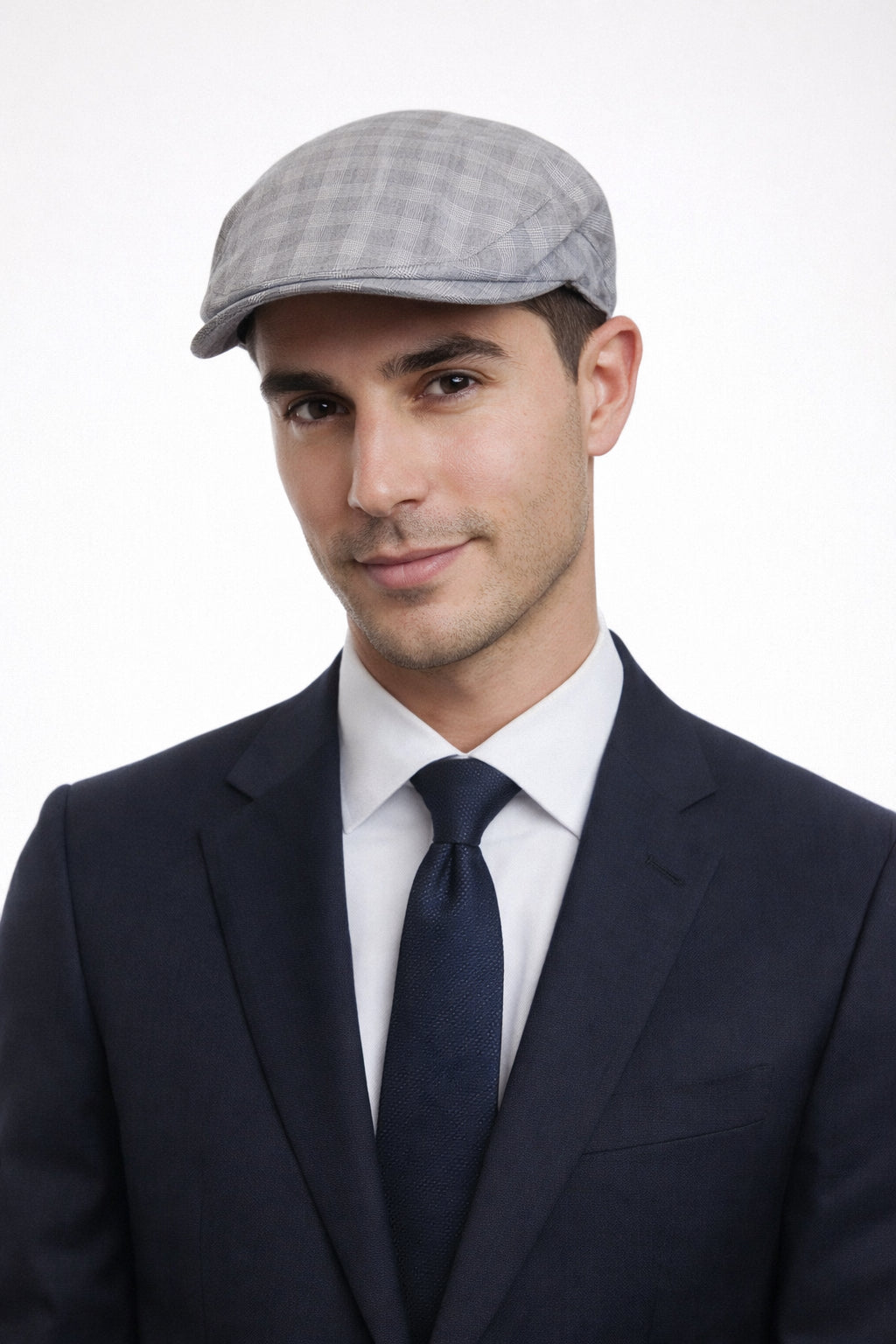 Dolce & Gabbana Grey Fine Plaid Flat Cap-58