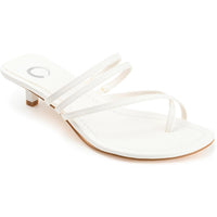 LETTIE Womens Faux Leather Kitten Heel Heels 11 Medium White