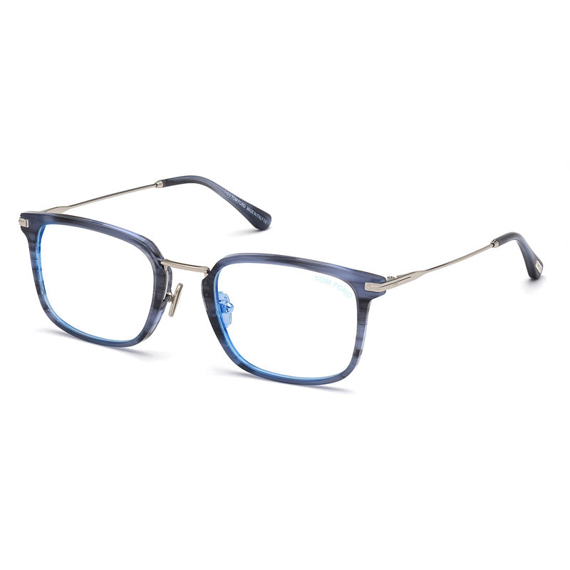 Tom Ford Tom Ford Eyeglasses Rectangle Full Rim, ColoRed Havana Frame and Clear Demo Lenses Lens FT5747-D-B055