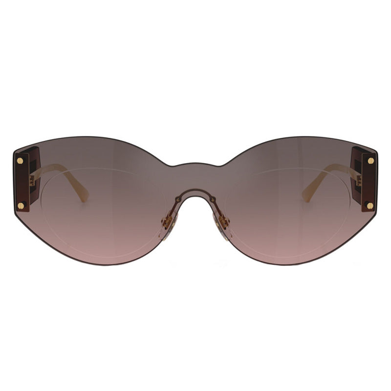 Versace Versace Geometric Rimless, with a Gold frame and Pink Gradient Grey with Silver Mirror lens.