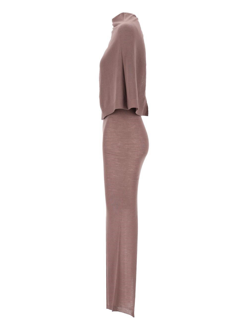 Rick Owens Women Long Knit Dress With Overlay Detail